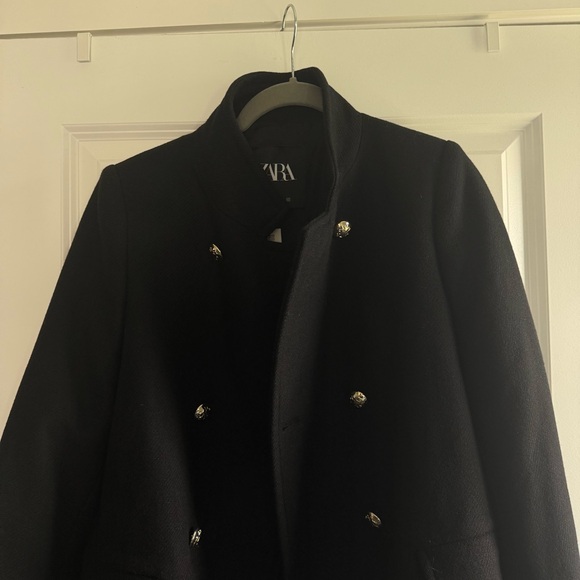 Zara Double Breasted Wool Blend Coat - Picture 8 of 14